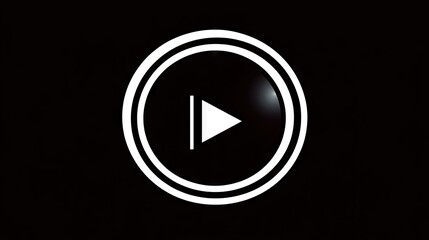 Play button icon with concentric circles.