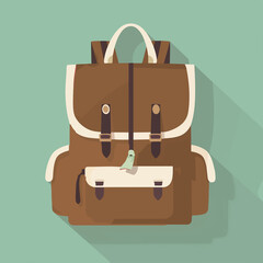 Vector illustration of a leather briefcase, a stylish business and travel bag icon with a handle