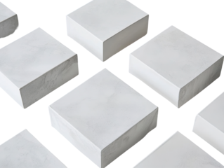 Abstract geometric pattern of stacked, light gray cubes