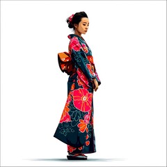 Fototapeta premium Woman in traditional Japanese kimono