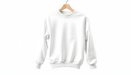 Mockup of white textile sweatshirt with arm holding clothes, front view, isolated on background, one line art. White tone