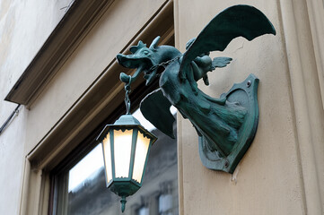Street lamp in the shape of a dragon