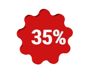 A red cartoon sticker with the text 