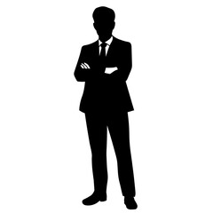 スーツ姿の男性ビジネスマンのシルエットイラスト