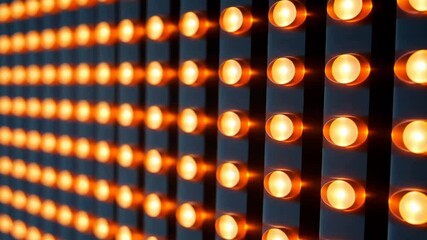A modern wall with orange lights - Powered by Adobe