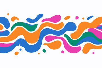 Abstract Rainbow Gradient Vector Shapes Colorful Wavy Lines Fluid Squiggly Design Elements