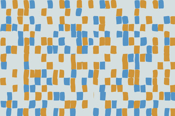 Abstract Multicolored Checkered Seamless Pattern with Distorted Chess Design Vector