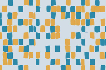 Abstract Multicolored Checkered Seamless Pattern with Distorted Chess Design Vector