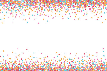 Colorful Confetti Border Frame Repeat Pattern for Birthday and Celebration Invitations Vector