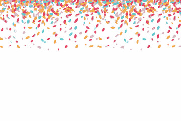 Colorful Confetti Border Frame Repeat Pattern for Birthday and Celebration Invitations Vector