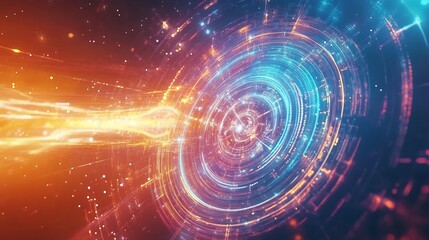 Fototapeta premium Abstract fractal of multiverse showing repeating symmetrical patterns and dimensional echoes featuring digital art and geometric mystery
