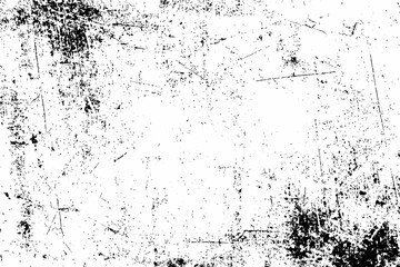 Grunge White and Black Distressed Texture with Abstract Sketch Grain Overlay Vector