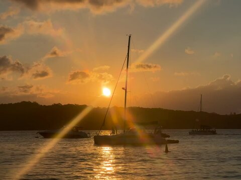 sunset on the river