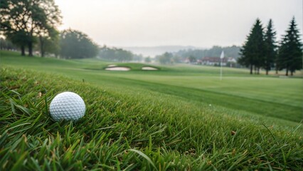 Fototapeta premium Golf Ball on Green Grass 