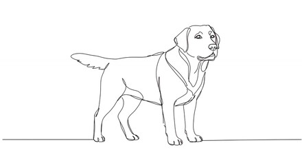 Line drawing of a labrador retriever