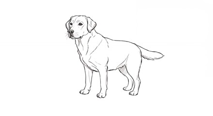 Line drawing of labrador retriever