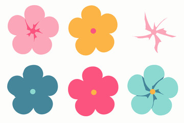Abstract Origami Flower Icons Set � Modern Floral Vector Background for Banners, Posters, Websites, and Creative Design