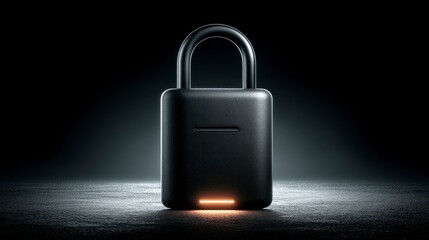 Secure Digital Lock Futuristic Padlock with Glowing Indicator for Cybersecurity and Data Prote