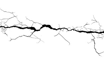 Surface Crack Fissure Ground Concrete Vector Top View Earthquake Damage Broken Land Wall Glass Pattern Effect