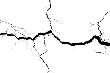 Surface Crack Fissure Ground Concrete Vector Top View Earthquake Damage Broken Land Wall Glass Pattern Effect