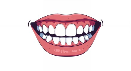 Fototapeta premium Smiling mouth with teeth illustration
