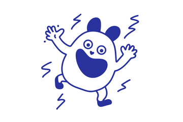 Funny Cartoon Smiling Character Mascot Vector Logo Design Template Graphic Elements for Branding Advertising Posters and Banners