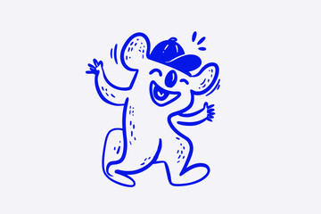 Funny Cartoon Smiling Character Mascot Vector Logo Design Template Graphic Elements for Branding Advertising Posters and Banners