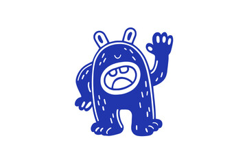 Funny Cartoon Smiling Character Mascot Vector Logo Design Template Graphic Elements for Branding Advertising Posters and Banners