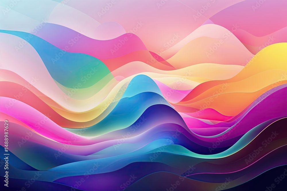Poster vibrant colorful abstract background featuring gradient layers and soft fog effects