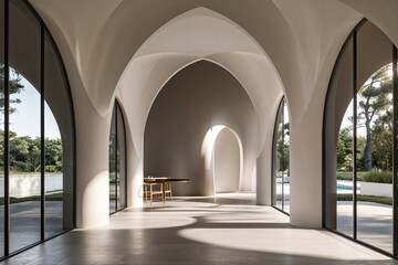 Obraz premium Sleek Arched Design Modern Minimalism and Curved Aesthetic Harmony