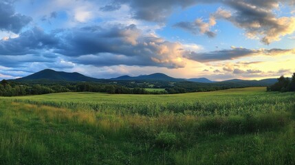 Fototapeta premium landscape with clouds and mountains