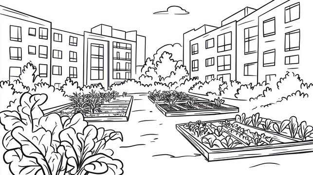 Urban rooftop garden community plot