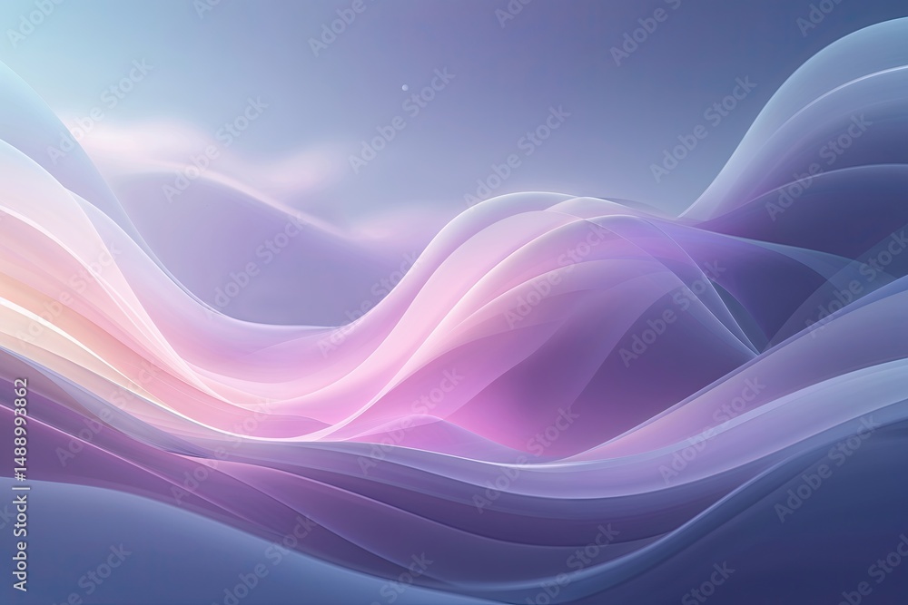 Poster ethereal soft background with smooth gradient curves and blurry shapes