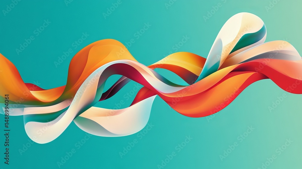 Poster abstract colorful flowing liquid swirls dynamic orange teal wave background design modern artistic f