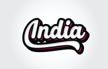 India Custom Hand Lettering Typography Graffiti Vector Template