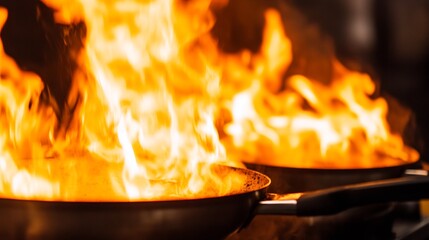 Abstract representation of energy released during high heat cooking Culinary power no text