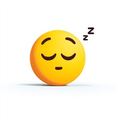 Fototapeta premium Sleepy Emoji with Closed Eyes and Zzz
