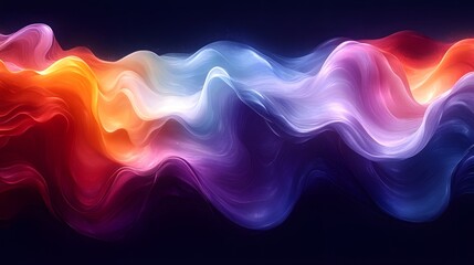 Obraz premium a close up of a colorful wave of colored liquid