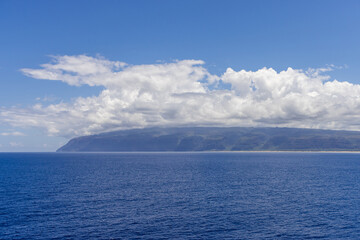 Scenic View of Napali Coast with Blue Ocean and Lush Hills, Kauai, Hawaii