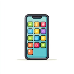smartphone icon with colorful apps