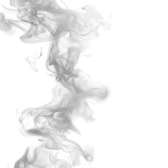 Fototapeta premium Whimsical white smoke texture gracefully swirling on a bright Transparent background creating an ethereal atmosphere, white smoke texture on White background
