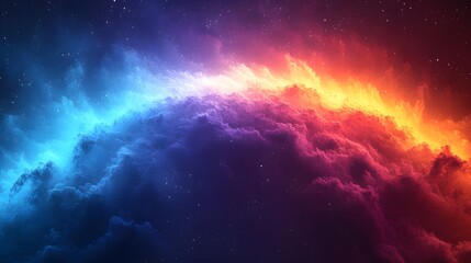 a brightly colored cloud in the sky with stars in the background