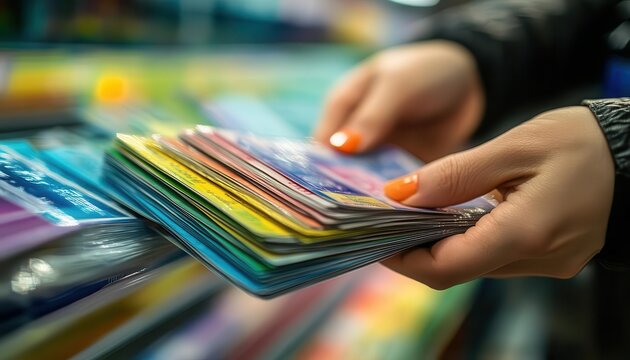 A photograph of a person using discount coupons for shopping, Saving, Practical and budgetfriendly