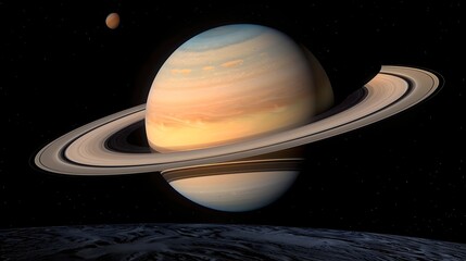 view of a planet with a ring around it