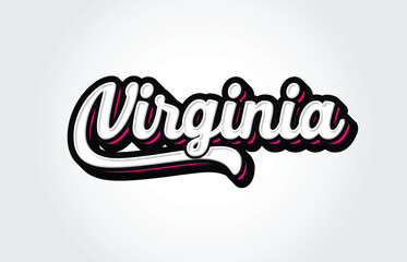 Virginia Custom Hand Lettering Typography Graffiti Vector Template