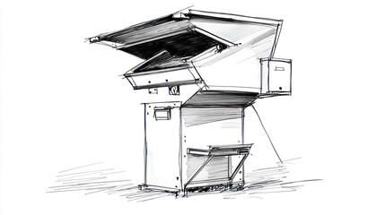 Sketch of a beachside observation tower