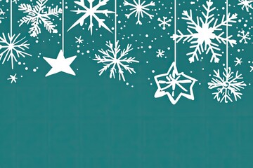 Fototapeta premium Festive snowflake and star design