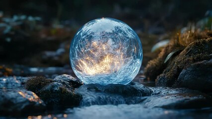 Mystical Crystal Ball on Rock