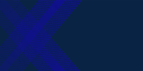 Blue background. Vector abstract, science, futuristic, energy technology concept. Digital image of light rays, stripes lines with blue light over dark blue background
