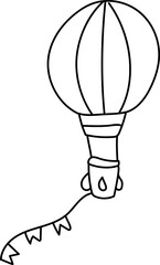 Balloon Flight Festive Line Art